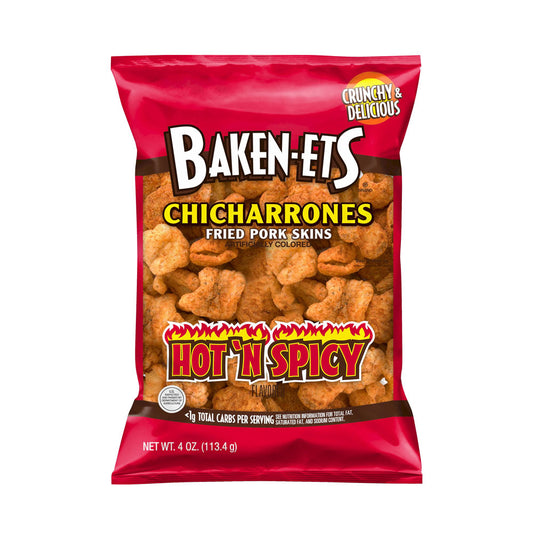 Baken-Ets Fried Pork Skins Hot N Spicy 4 oz