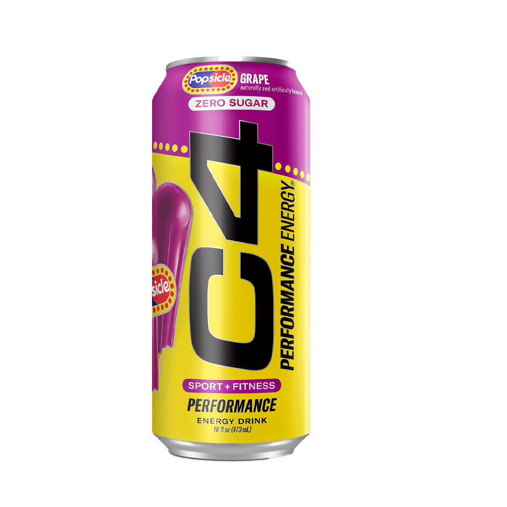 C4 Original Carbonated Zero Sugar Energy Drink, Popsicle Grape 16oz