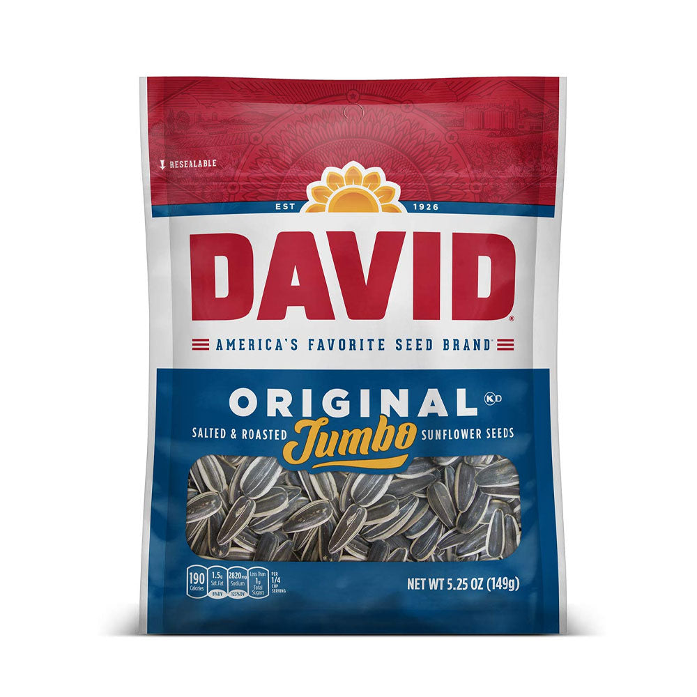 DAVID Roasted and Salted Original Jumbo Sunflower Seeds 5.25 oz