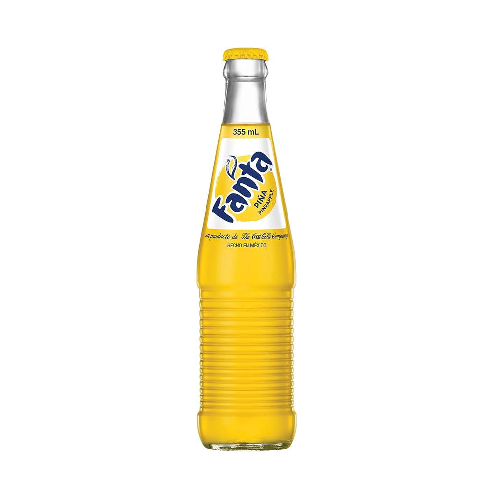 Fanta Soda Mexico Pineapple Fruit Flavored Glass Bottle 12oz