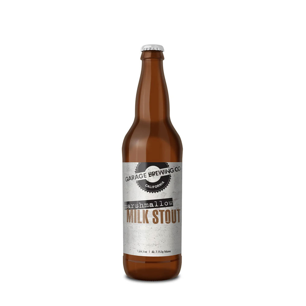 Botella individual de cerveza negra con malvavisco y leche de Garage Brewing, 22 oz