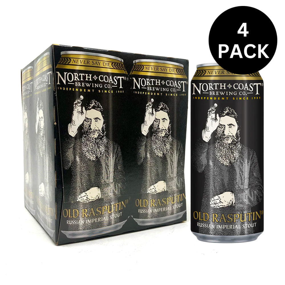 North Coast Old Rasputin Russian Imperial Stout, paquete de 4, latas de 16 oz