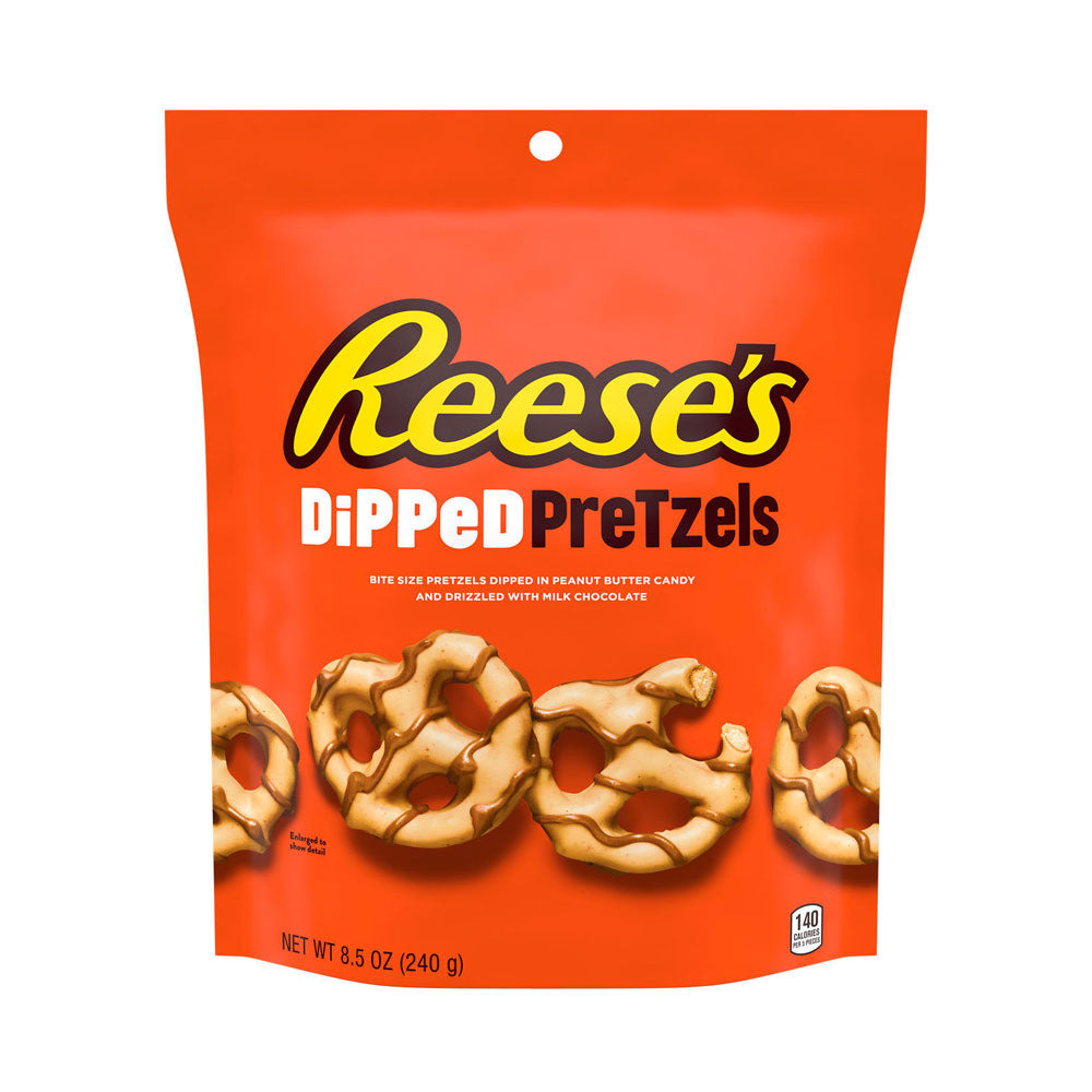 REESES Milk Chocolate Peanut Butter Dipped Pretzels 8.5 oz