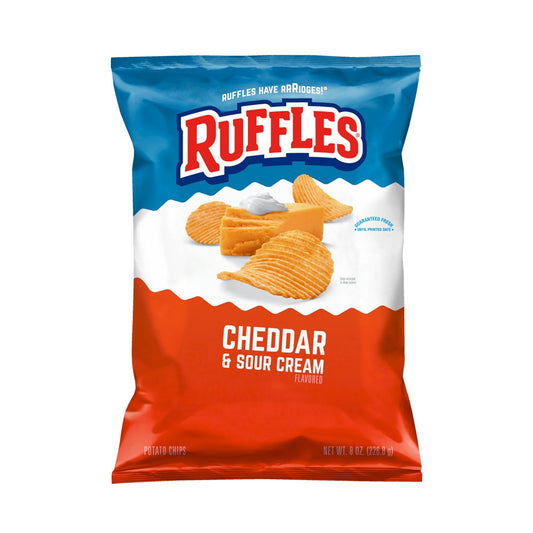 Ruffles Cheddar And Sour Cream Chips 8 oz