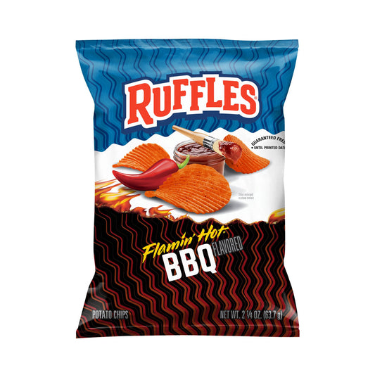Ruffles Potato Chips, Flamin' Hot BBQ Flavored 2.5 oz