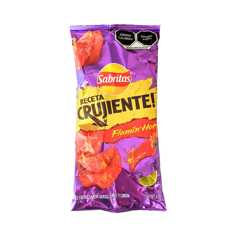 Sabritas Receta Crujiente Flamin' Hot Mexican Large Chips 3.5 oz