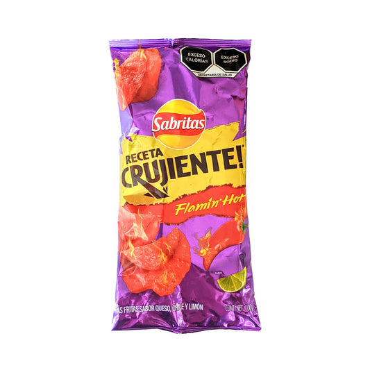 Sabritas Receta Crujiente Flamin' Hot Mexican Large Chips 3.5 oz