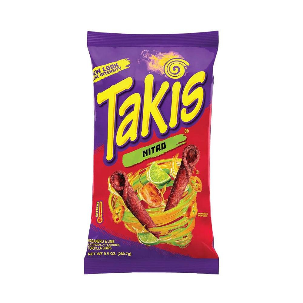 Takis Nitro Rolls Bag, Habanero & Lime Flavored Spicy Tortilla Chips 9.9 oz