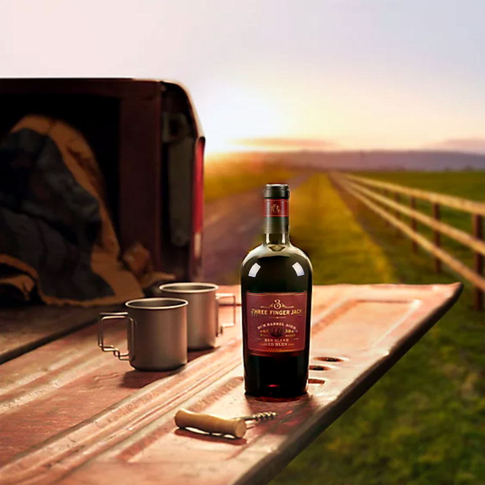 Ron Three Finger Jack, mezcla roja añejada en barrica 2019, 750 ml