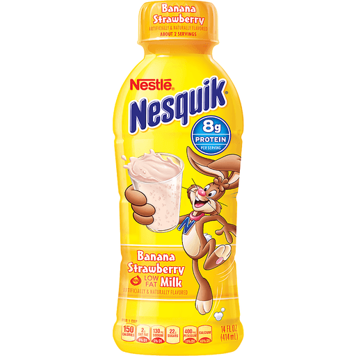 Nestle Nesquik Low Fat Banana Strawberry Milk 14oz image 0