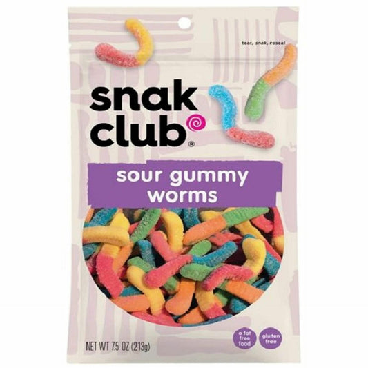 Snak Club Sour Gummy Worms 7.5 oz image 0