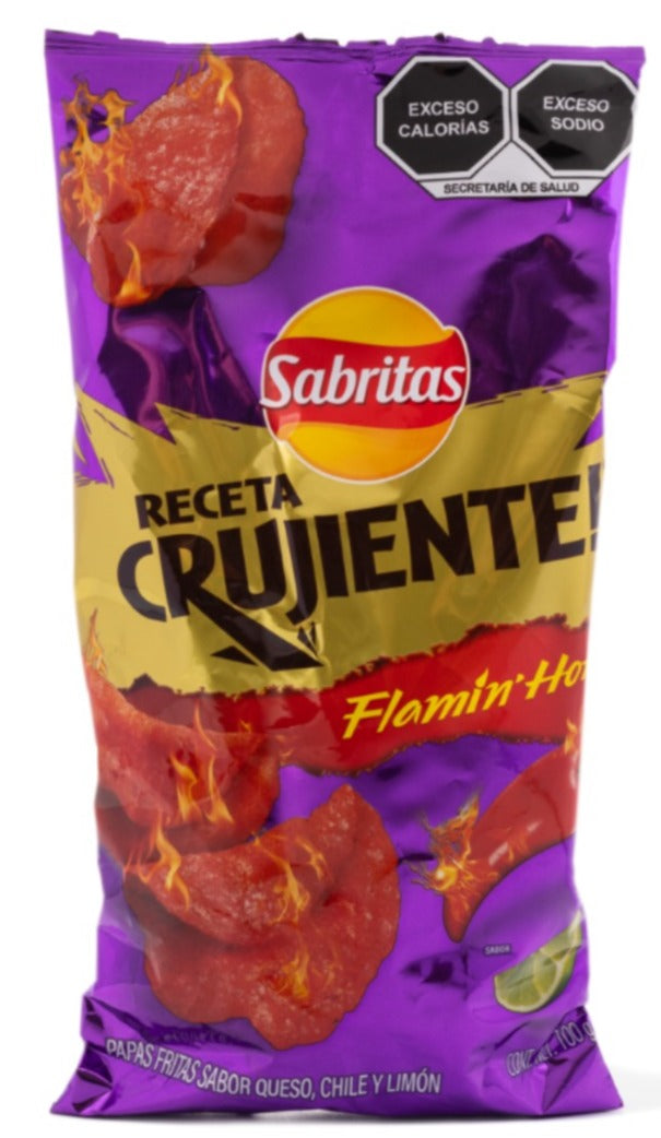 Sabritas Receta Crujiente Flamin' Hot Mexican Large Chips 3.5 oz image 0