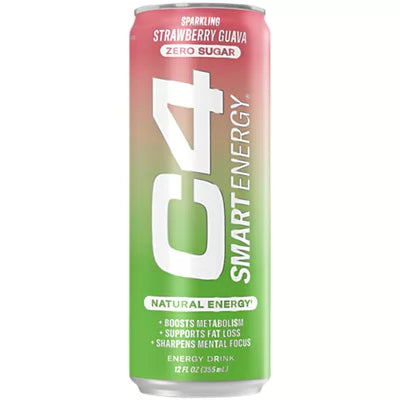 C4 Smart Energy Carbonated Drink - Strawberry Guava 12oz image 0