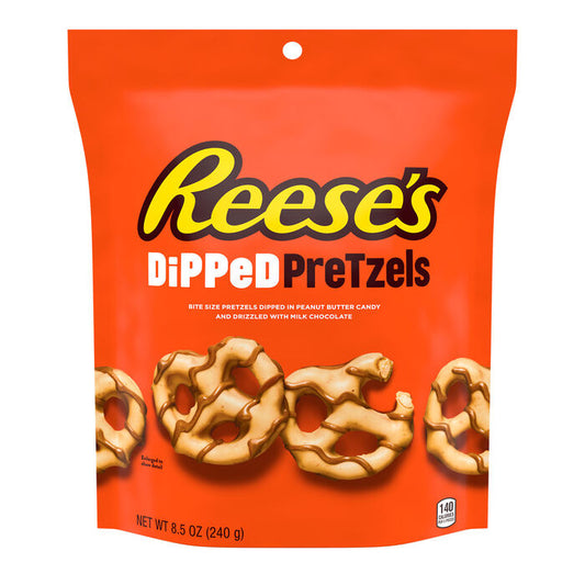 REESES Milk Chocolate Peanut Butter Dipped Pretzels 8.5 oz image 0