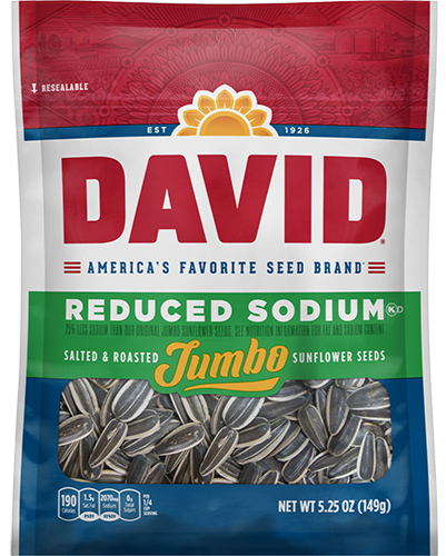 DAVID Keto Salted And Roasted Jumbo Sunflower Seeds 5.25 oz image 0