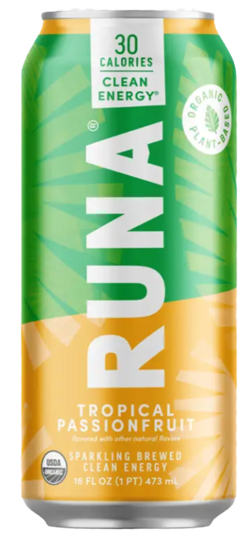 Runa Tropical Passionfruit Sparkling Brewed Clean Energy Drink 16oz image 0