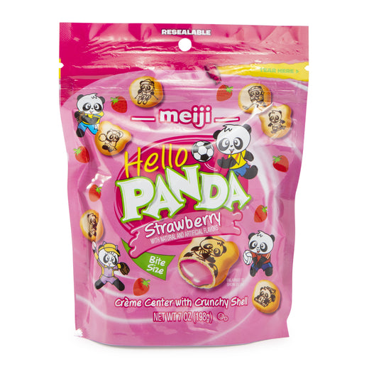 meiji® hello panda strawberry creme center with crunchy shell snack 7oz image 0