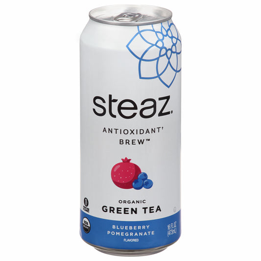 Steaz Iced Green Tea Lightly Sweetened Blueberry Pomegranate Organic 16oz image 0