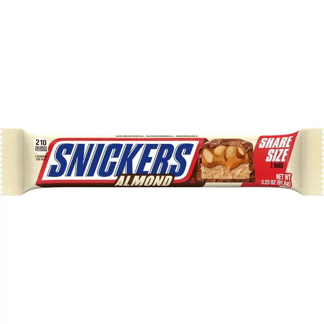 Snickers Almond Candy Milk Chocolate Bar, Share Size - 3.23 oz image 0