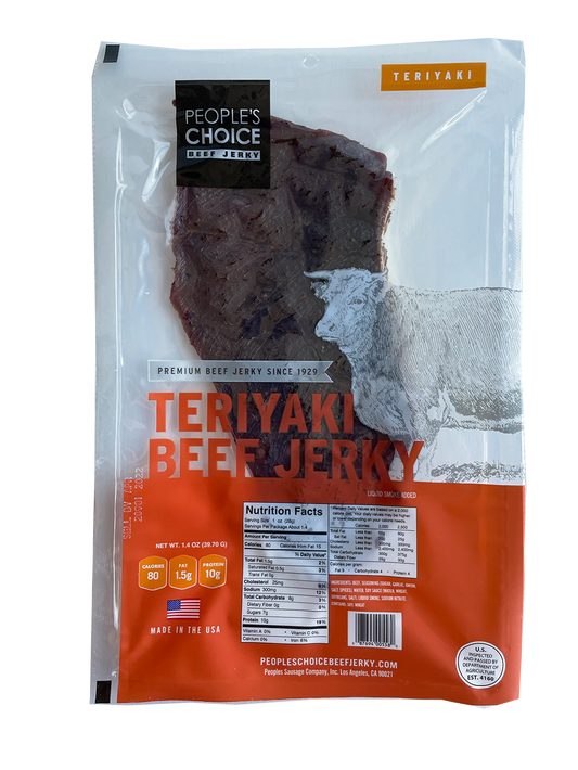 People's Choice Classic Slab Beef Jerky Teriyaki 1.4 oz image 0