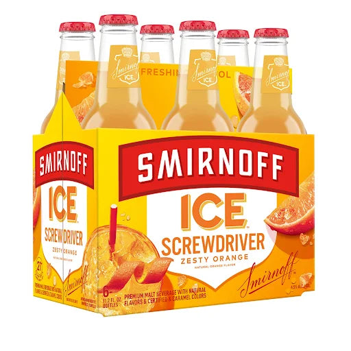 Smirnoff Ice Malt Beverage, Screwdriver - 6 pack, 11.2 fl oz bottles image 0