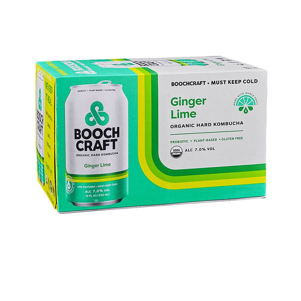 Boochcraft Ginger Lime Kombucha 6pk - 12oz  Cans