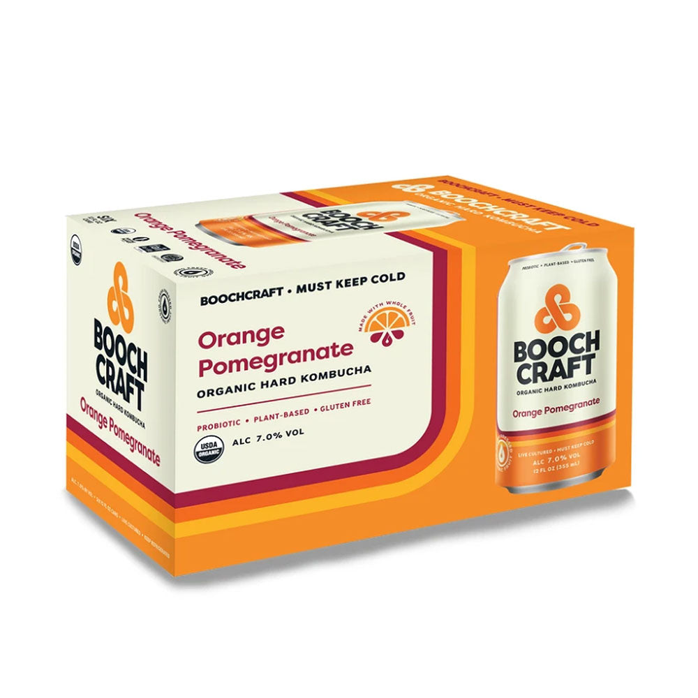 Boochcraft Orange Pomegranate Hard Kombucha 6pk - 12oz Cans