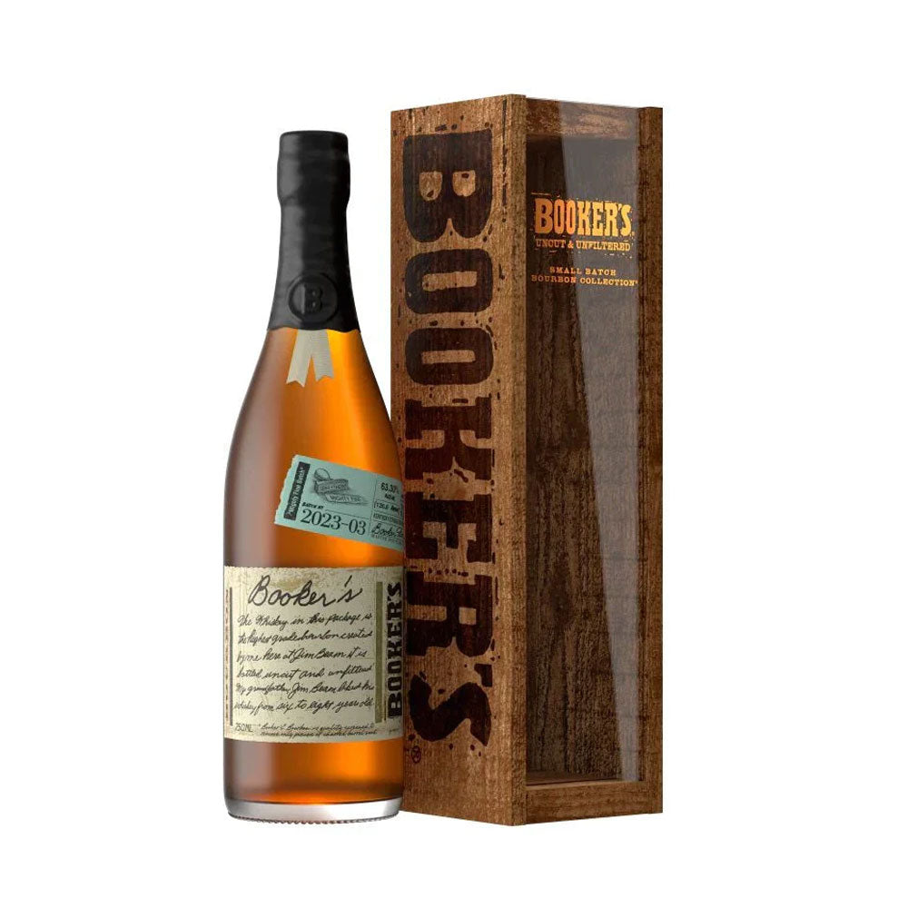 Whisky bourbon de lotes pequeños sin filtrar y sin cortar de Booker, 750 ml