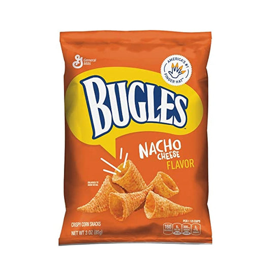 Your favorite corn snacks with a cheesy twist! With our classic crunch and melt-in-the-mouth texture, Bugles Nacho Cheese are the perfect game day snack.