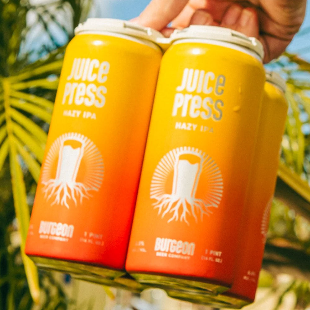 Burgeon Beer Co. Juice Press Hazy Paquete de 4 - Latas de 16 oz