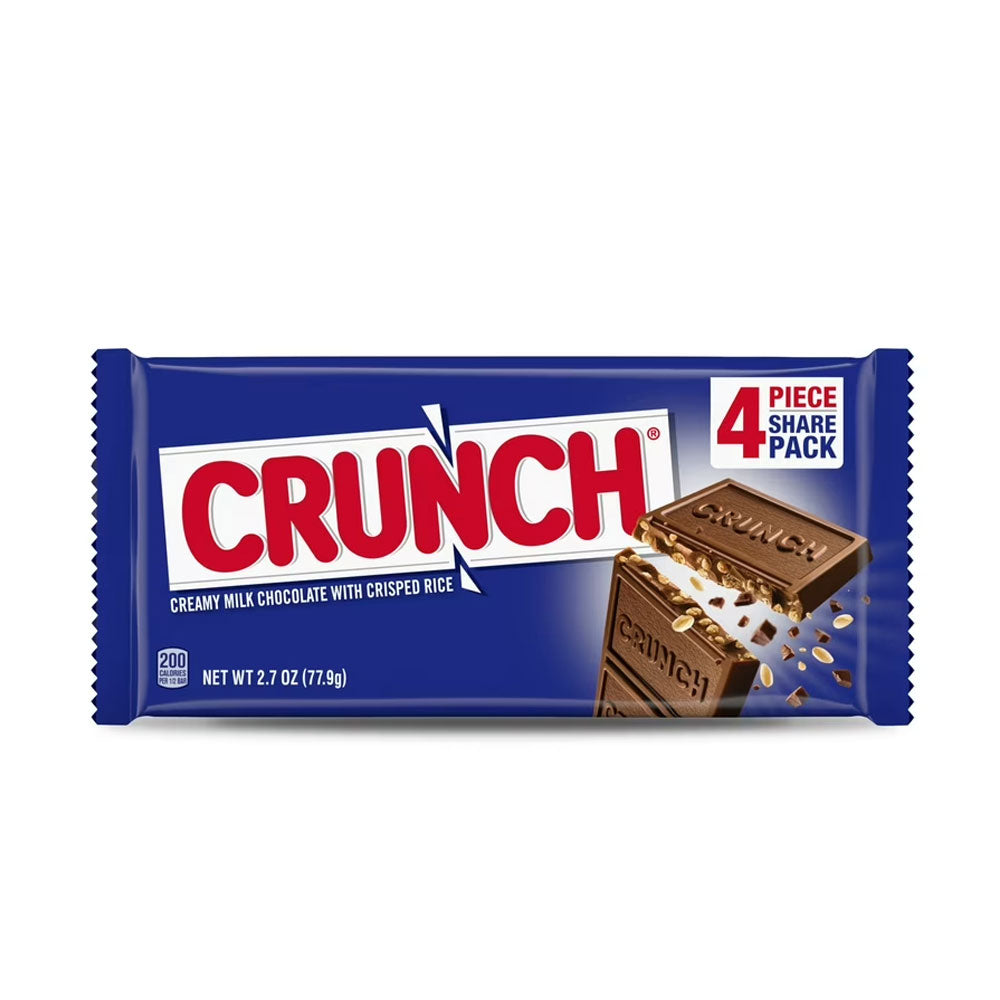 CRUNCH Milk Chocolate and Crisped Rice, Share Size Candy Bars, 2.7 oz