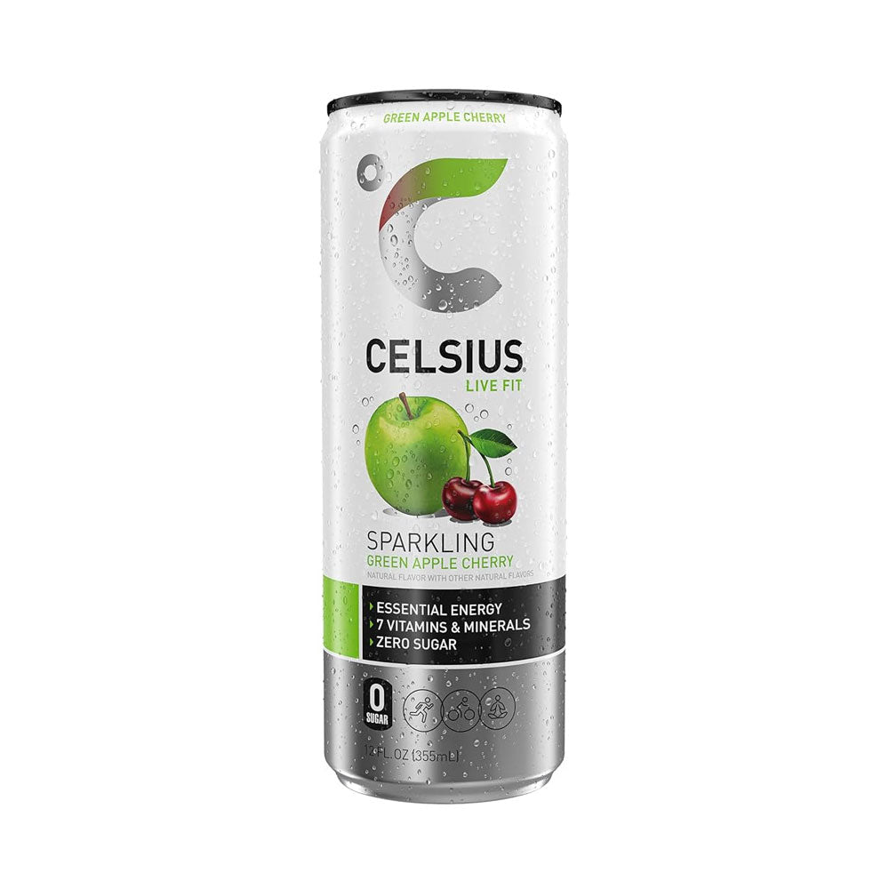 Celsius Sparkling Energy Green Apple Cherry  12oz