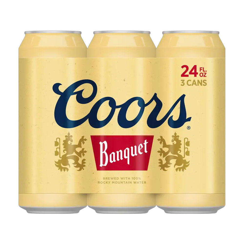 Coors Banquet 3Pack Beer 24 oz Can