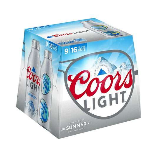 Coors Light Beer 9pk - 16oz Aluminum Bottles