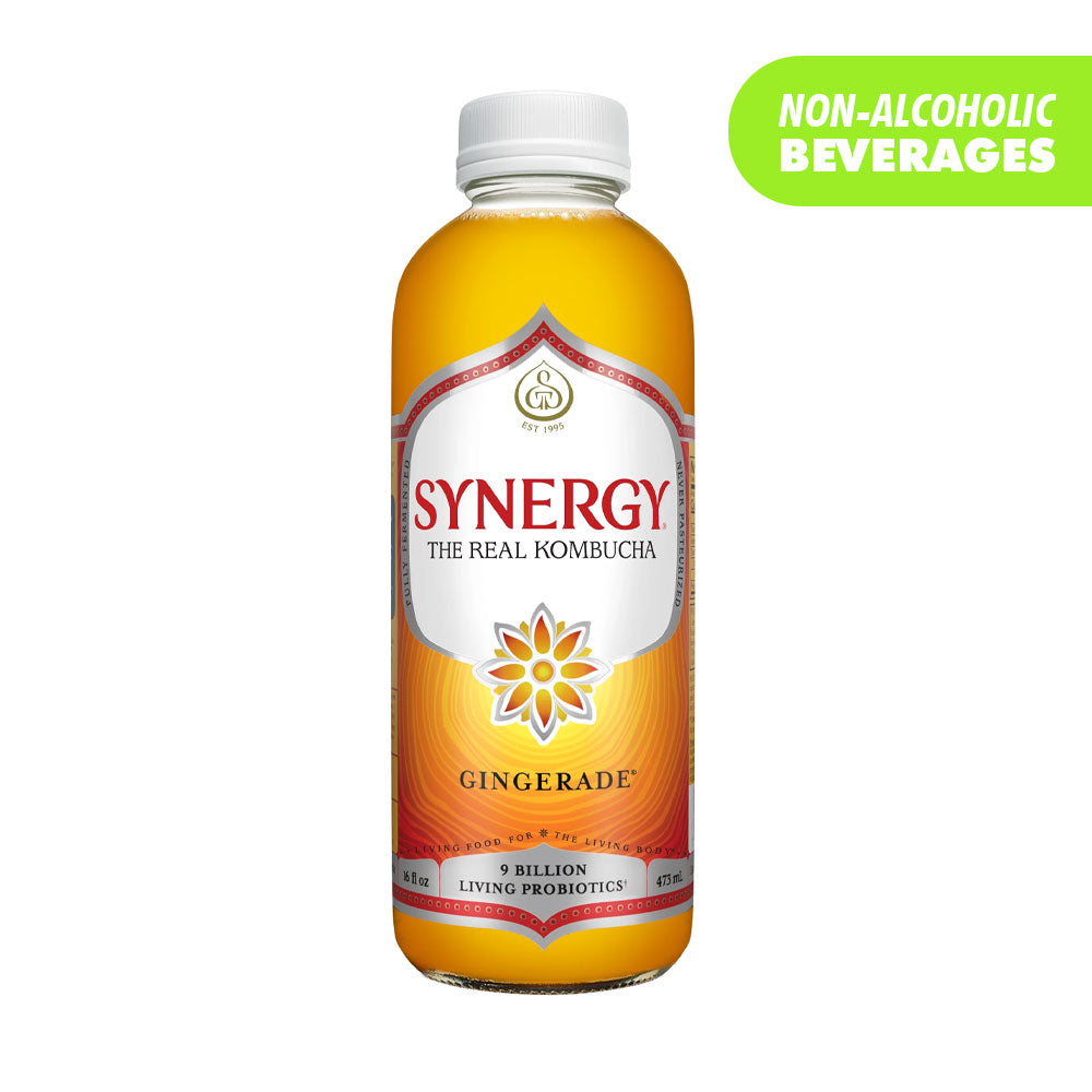 GT's Synergy Gingerade Organic Vegan Raw Kombucha Single Bottle 16oz