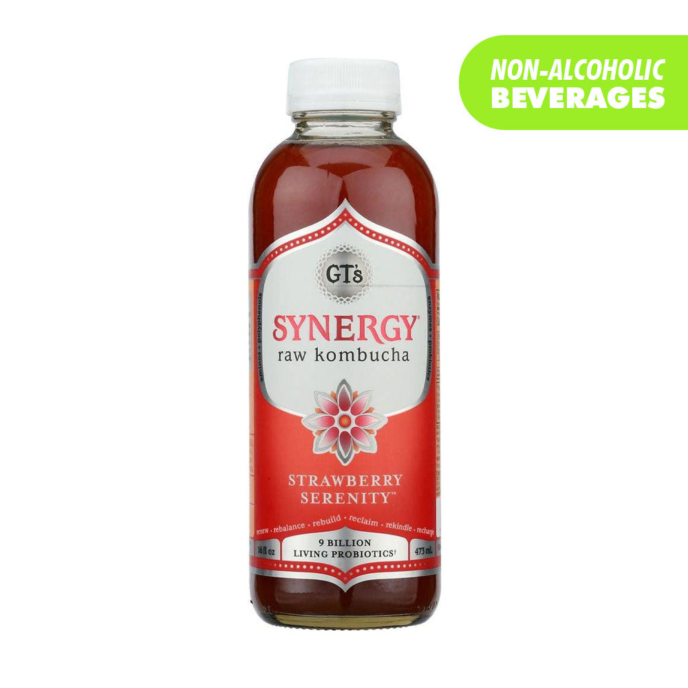 GT's Synergy Lemon Berry Organic Raw Kombucha Single Bottle 16oz