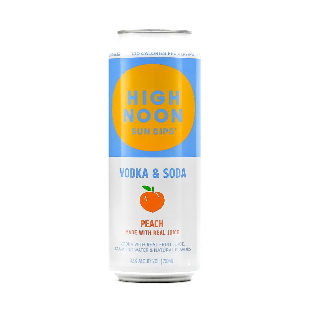 High Noon Hard Seltzer Vodka Peach Single Can 24 oz