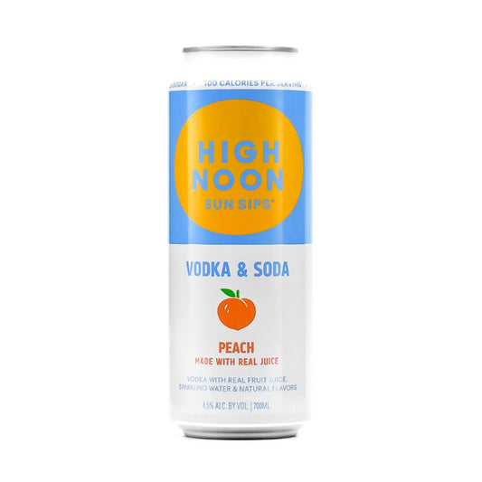 High Noon Hard Seltzer Vodka Peach Single Can 24 oz