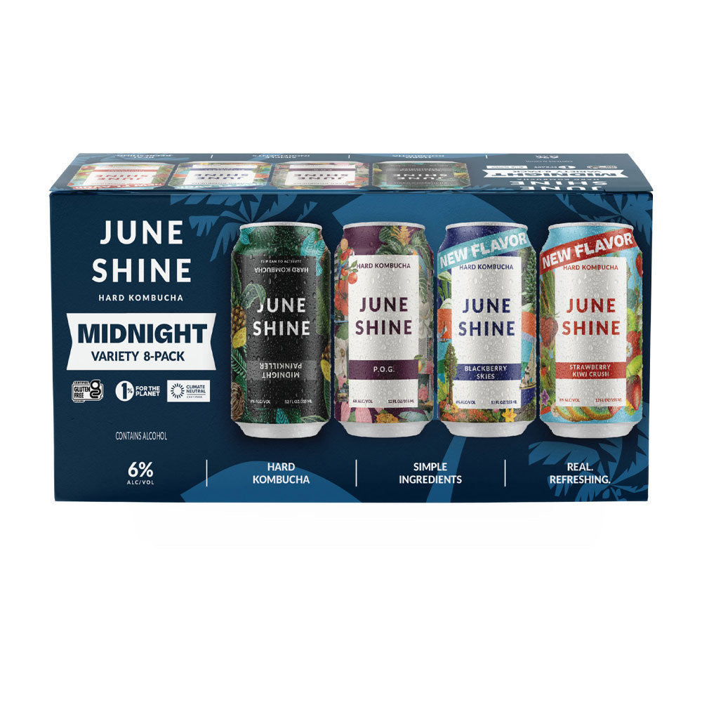 JuneShine Hard Kombucha Midnight Variety 8pk 12oz