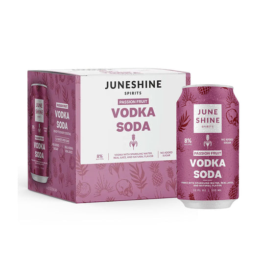 JuneShine Spirits Passion Fruit Vodka Soda 4pk - 12oz Cans