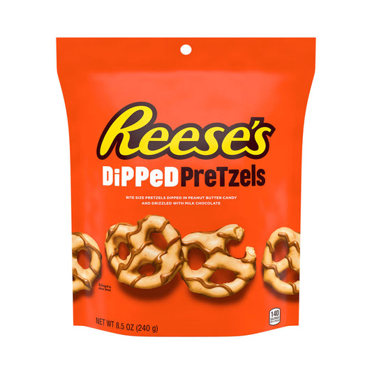 REESES Milk Chocolate Peanut Butter Dipped Pretzels 8.5 oz