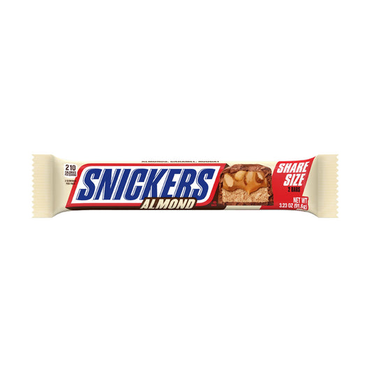 Snickers Almond Candy Milk Chocolate Bar, Share Size - 3.23 oz
