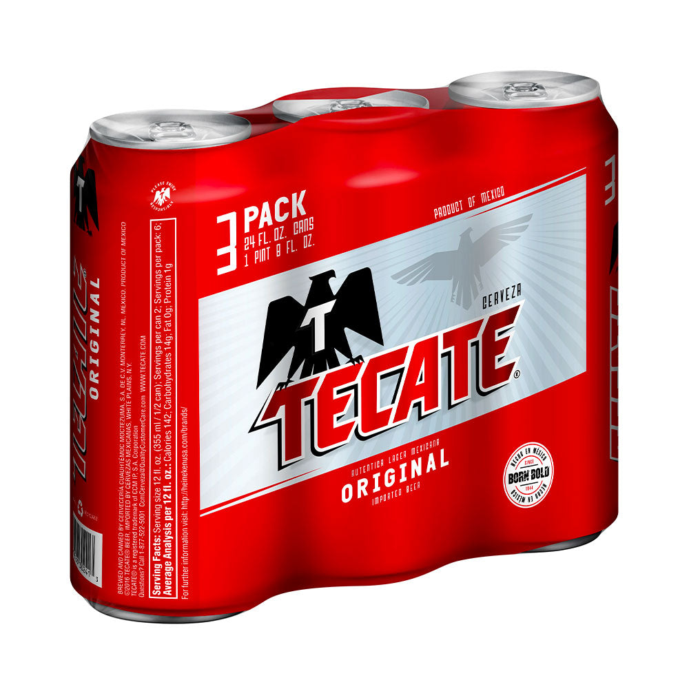 Tecate Cerveza Original 3pk - 24oz Cans