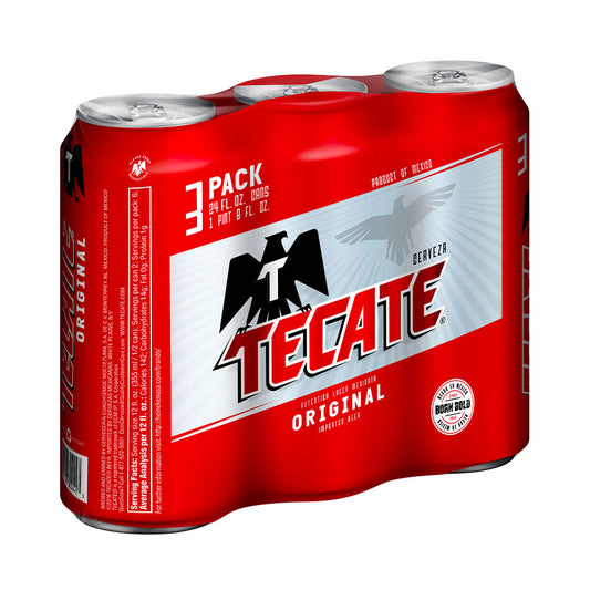 Tecate Cerveza Original 3pk - 24oz Cans