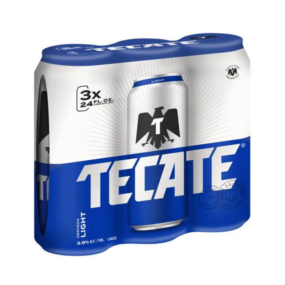 Tecate Light Beer 3pk - 24oz Cans