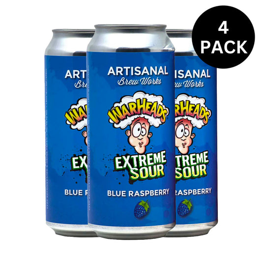 WarHeads Extreme Sour Blue Raspberry 4pk - 16oz Cans