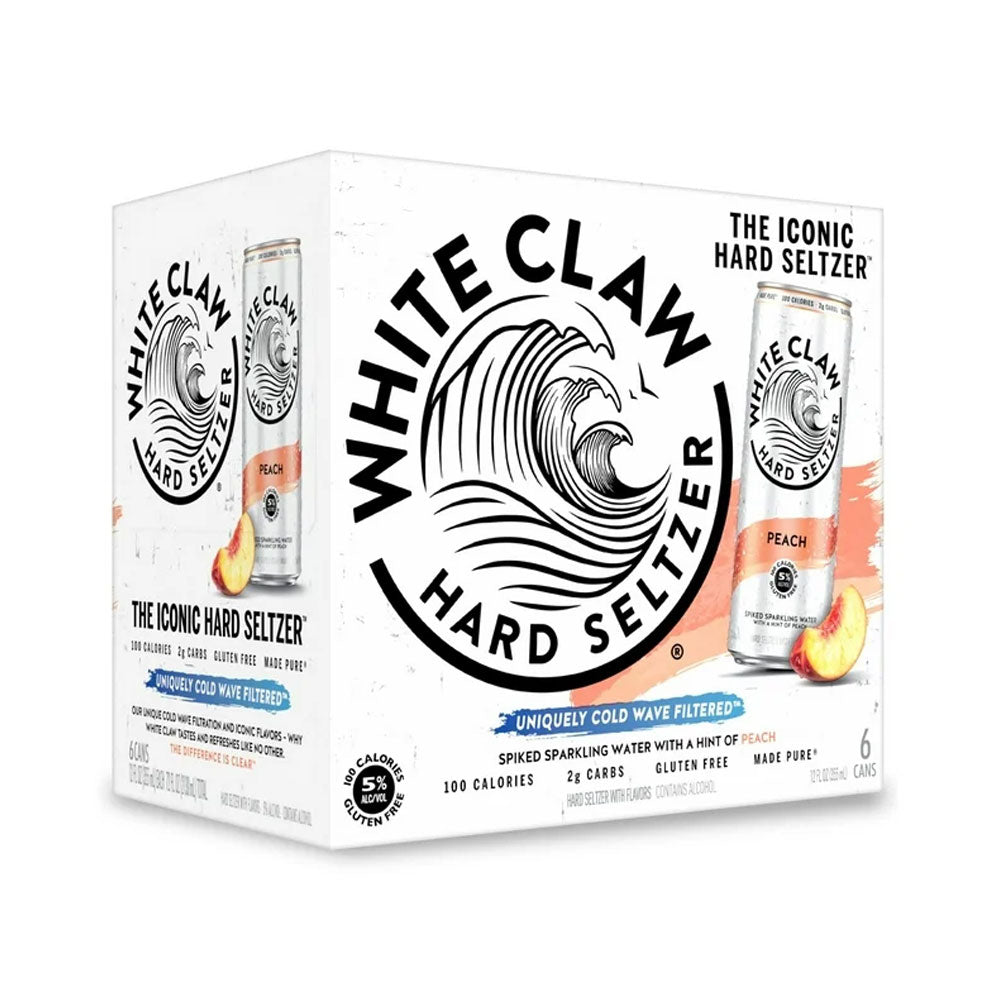 White Claw Peach Hard Seltzer 6pk - 12 oz Cans