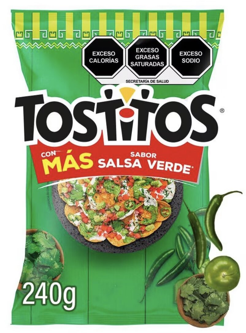 Sabritas Tostitos Salsa Verde Mexican Large Chips 6.1 oz image 0