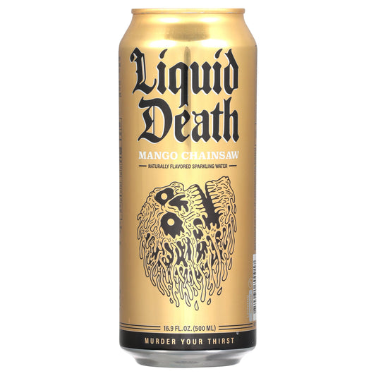 Liquid Death Sparkling Water Can - Mango Chainsaw 16.9oz image 0