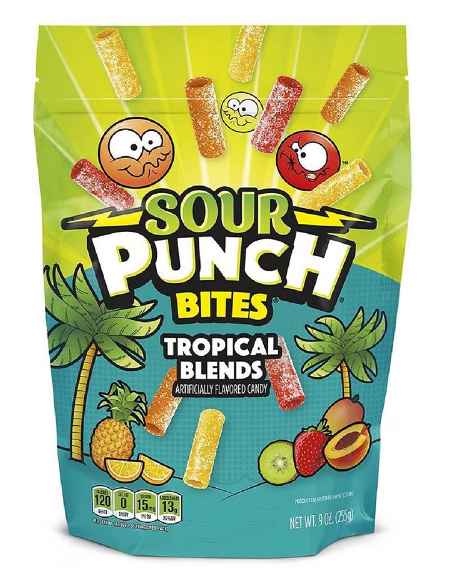 Sour Punch Bites Tropical Blends Chewy Candy Tropical 9  oz image 0